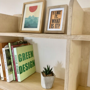 Birch Plywood wall hanging bookshelf