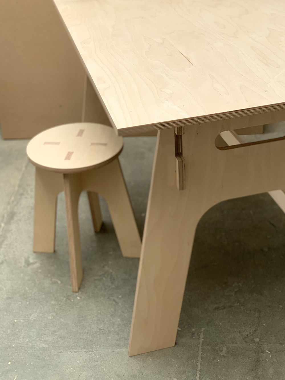 Birch Plywood Slot Together Desk - Image 4